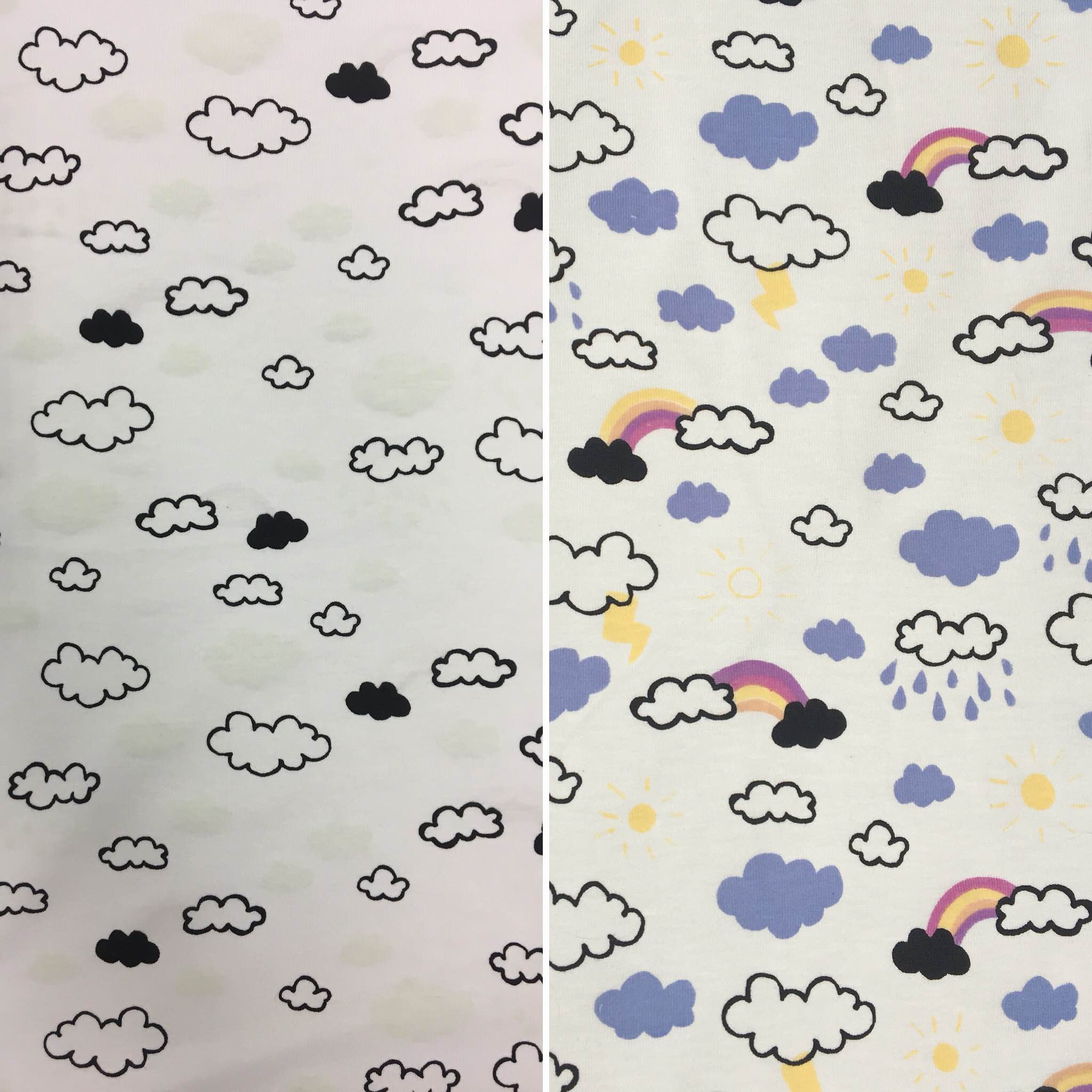 Light Reactive Jersey Fabric – Clouds 