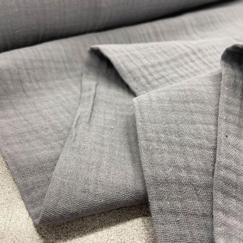 Lightweight 100% Cotton Double Gauze - Grey | 1st For Fabric
