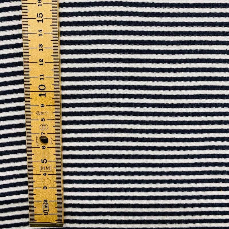 Tubular Jersey Rib/Cuffing – Navy/White 3mm Stripe | 1st For Fabric