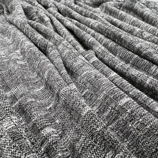 Soft Textured Ribbed Stretch Knit – Mid Grey Melange | 1st For Fabric