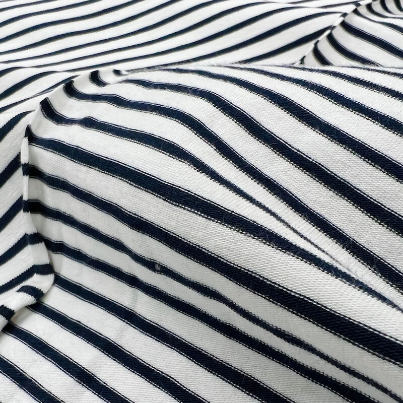 Cotton Lycra Jersey – Breton Style Yarn Dyed Stripe – Navy/White END OF ...